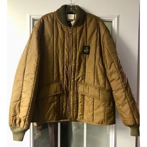RefrigiWear Brown Insulated Puffer Jacket Vintage X-Large Zip-Up